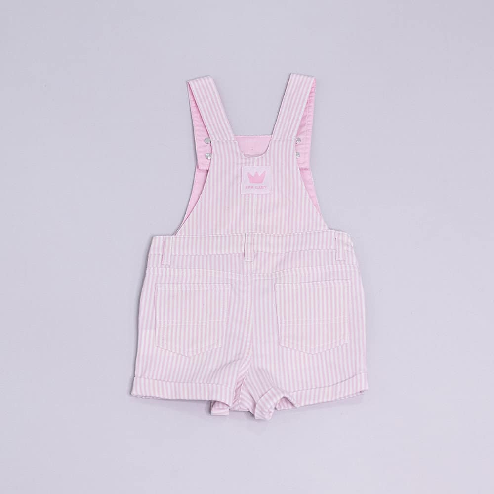 EPK Baby Girl Pink Striped Overall Shorts - Adorable Summer Outfit with Adjustable Straps