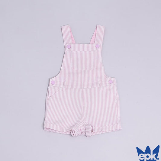 EPK Baby Girl Pink Striped Overall Shorts - Adorable Summer Outfit with Adjustable Straps