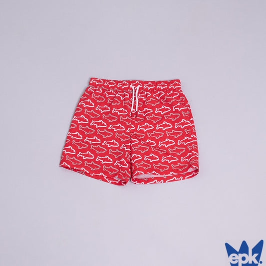 EPK  Boy Red Shark Print Swim Shorts - Stylish and Comfortable Beachwear